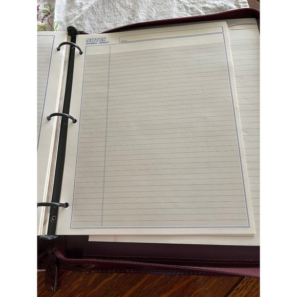 Daily Planner Leather Zipper Case Oxblood Three Ring - Picture 8 of 10